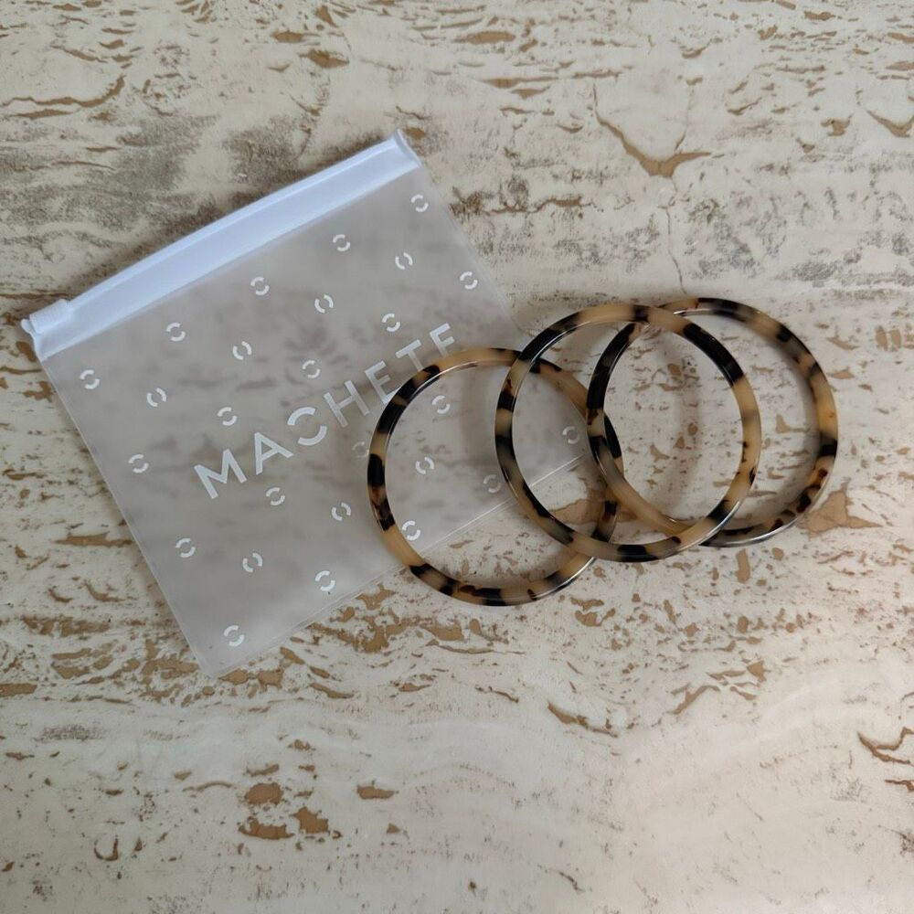 Machete bangles in Blonde tortoise -set of 3